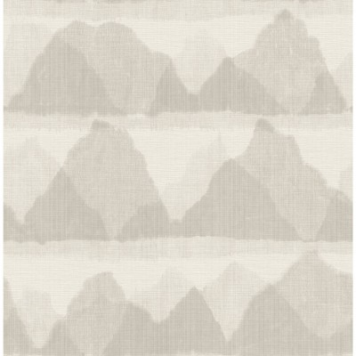 NuWallpaper Taupe Mountain Peak Peel and Stick String Wallpaper: Removable Abstract Tan Wall Covering, 30.75 Sq Ft