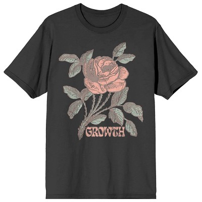 Vintage Rose Positive Message Growth Men's Charcoal Heather Short Sleeve Crew Neck Tee