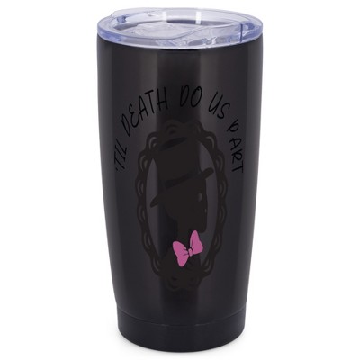 Elanze Designs Til Death Do Us Part Skeleton Groom Halloween Wrap-Around Design 20 Ounce Stainless Steel On-The-Go Coffee Mug, Thermal Travel Tumbler