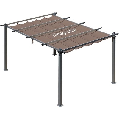 Aoodor Replacement Adjustable Canopy, Retractable Shade for Pergola, UV Resistant and Fade-Resistant, Brown