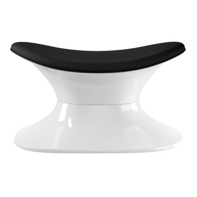 HomeRoots 21" Black and White Wool And Fiberglass Contempo Footstool Ottoman