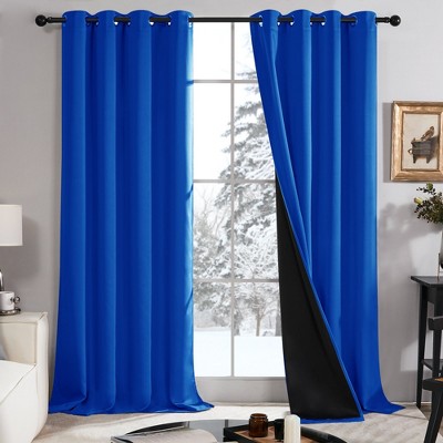Deconovo Satin 100% Light sheiled Curtains 2Panels For LivingRoom or Bedroom