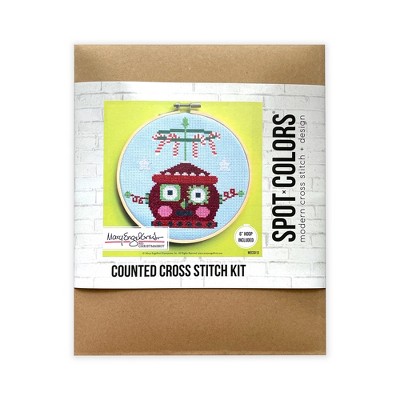 Mary Engelbreit Red Christmas Robot Counted Cross Stitch Kit: Intermediate Level