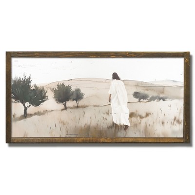 Creative Products Jesus Walking 24 x 12 Framed Wood Plaque