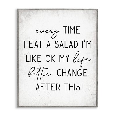 Stupell Industries Every Time I Eat Salad Black Framed Giclee Art