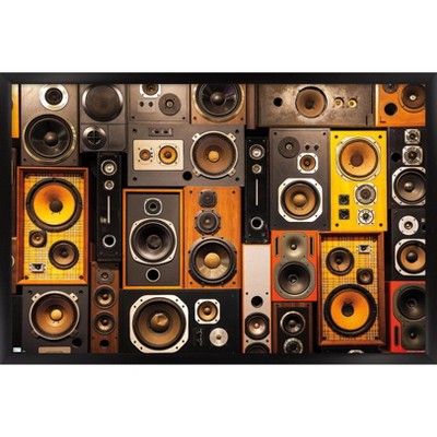 Trends International Retro Speaker Wall Framed Wall Poster Prints