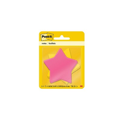 Post-it Die-Cut Shaped Notepads 2.6" x 2.6" Assorted Colors Star-Shaped 7350-STR