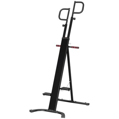 Soozier Folding Vertical Climber Exercise Machine, Height Adjustable Climbing Machine, Stair Stepper with LCD Monitor and Transport Wheels