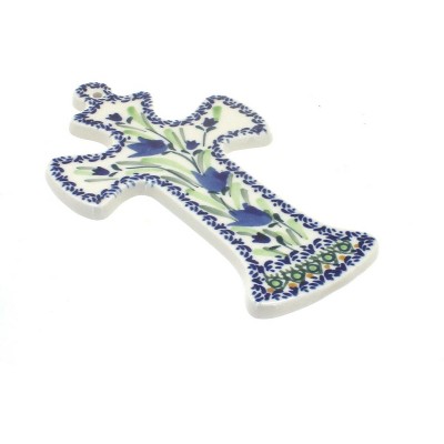 Blue Rose Polish Pottery 1089 Zaklady Cross