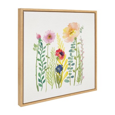 Kate & Laurel All Things Decor 22"x22" Flowers and Ferns Framed Canvas by Patricia Shaw Natural