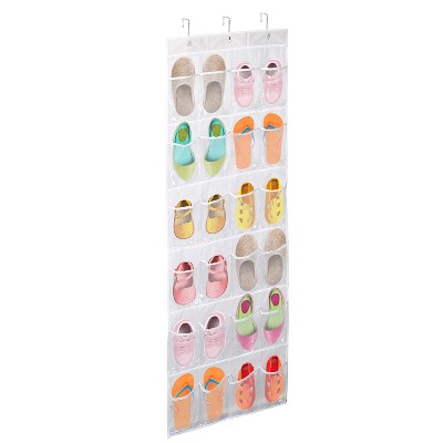 iMountek "24-Pocket Over-the-Door Shoe Rack Organizer, 6-Layer Hanging Storage for Shoes, Slippers & More"White
