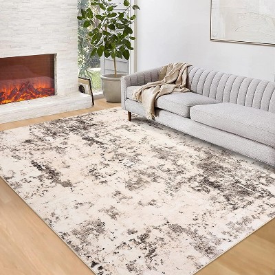 Washable Area Rug, Vintage Foldable Thin Rug Soft, Low-Pile Non-Slip Stain Resistant Floor Carpet Indoor for Living Room Bedroom Dining