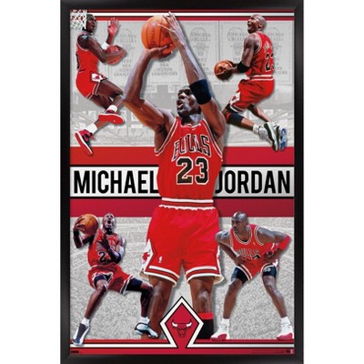Trends International Michael Jordan - Collage Framed Wall Poster Prints
