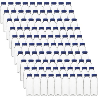 Clear Plastic Bottles 8oz PET Bottle with Flip-top Caps Made in USA - Pack of 100