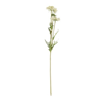 Saro Lifestyle Scabiosa Flower Floral Accent (Set of 12), 29", Off-White