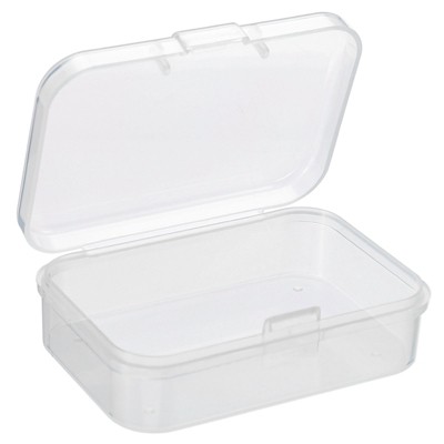 Unique Bargains Rectangular Storage Container with Hinged Lid for Beads Craft 12 Pcs