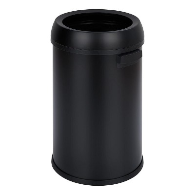 17 Gallon/65 Liter Trash Can, Stainless Steel Rubbish Bin, Commercial Grade Waste Container, Round Garbage Can for Outdoor, Home Office, Restaurant