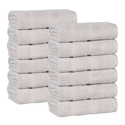 Smart Twist Viscose Cotton Blend Medium Weight Solid Thick Border Towel Set by Blue Nile Mills