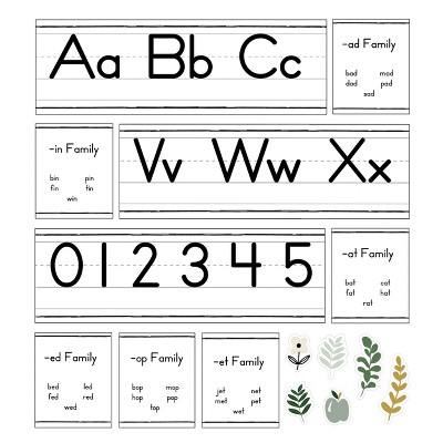 Carson Dellosa Education Farmhouse Alphabet Line: Manuscript Bulletin Board Set, Grade PK-2 (52 pieces)