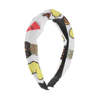 Unique Bargains Grace Fruit Pattern Wide Cross Knot Headbands1 Pc
