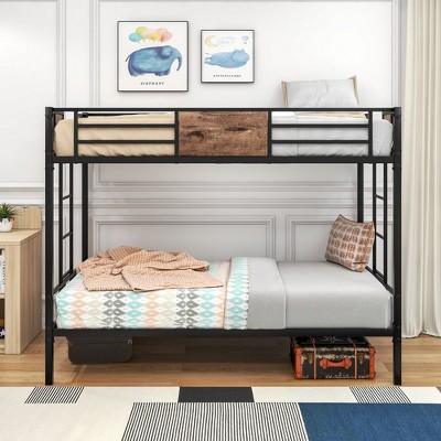 Twin Over Twin Bunk Bed with Double Safety Guard Rails