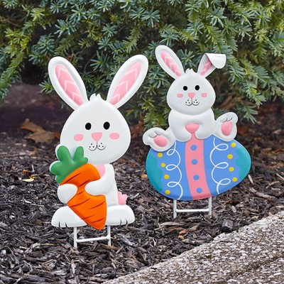 The Lakeside Collection Easter Garden Stakes - Bunny with Carrot