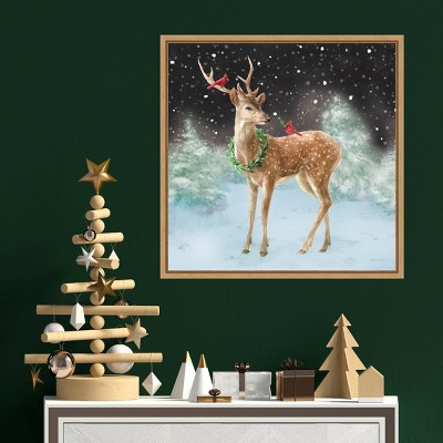Amanti Art 22"x22" Woodland Celebration III Black by Danhui Nai Framed Canvas Wall Art Print