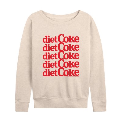 Women's - Diet Coke - Red Logo Stacked Lightweight French Terry Wide Neck Long Sleeve Shirt