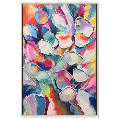 Art Remedy Some Rainbow Petals Retro Abstract Wall Art Framed