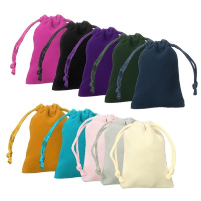 Unique Bargains Velvet Reusable Soft Jewelry Headphone Candy Drawstring Gift Bags 20 Pcs 2" x 2.8"