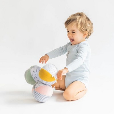SARO "Sweet & Fun" Ball with Rattle | Baby Sensory Development Toy | Soft Motor Skills Ball