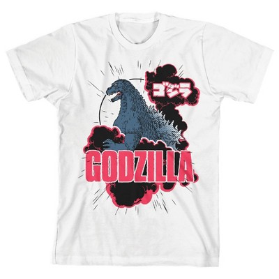 Classic Godzilla Youth White Graphic Tee