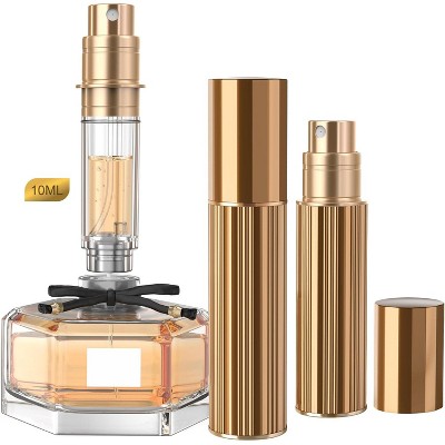 10ml Metal Perfume Atomizer Travel Refillable,Bottom-Filling Fragrances Perfumes Bottle,Mini Cologne Dispenser, Portable Sprayer