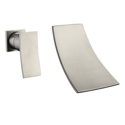 Sumerain Tub Faucet Waterfall Wall Mount Bathtub Filler Left-Handed Handle, Brushed Nickel