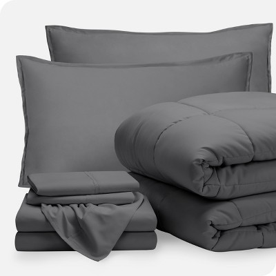 Double Brushed Bed in a Bag Comforter Set by Bare Home
