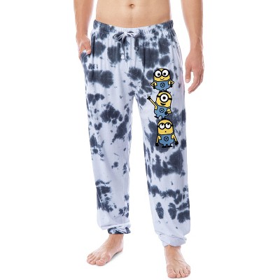 Despicable Me Men's Minions Chibi Tie-Dye Jogger Sleep Pajama Pants Multicolored