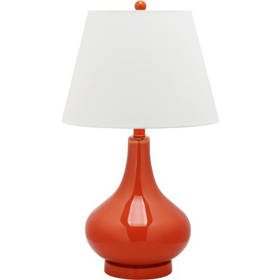 Amy Gourd Table Lamp - 24 Inch Height - LIT4087 - Orange - Safavieh