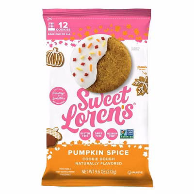 Sweet Loren's Gluten Free Vegan Pumpkin Spice Cookie Dough - 9.6oz/12ct