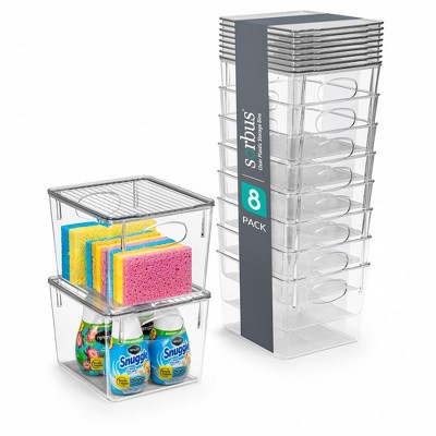 Sorbus Medium Clear Plastic Storage Bins with Lids and Handles for Cleaning Supplies - Conquer Clutter, Enhance Organization and Style