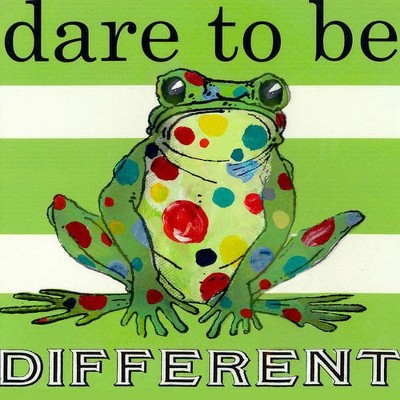 Oopsy Daisy's Dare to be Different- Frog Canvas Wall Art - Size 14x14