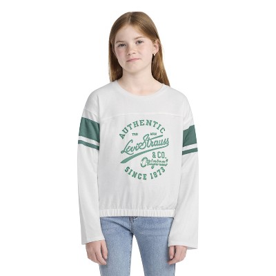 Levi's® Girls' Long Sleeve Varsity Shirt - Cream