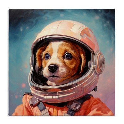 Stupell Industries Astronaut Dog in Space Canvas Wall Art
