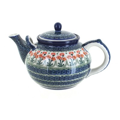 Blue Rose Polish Pottery 444 Ceramika Artystyczna Large Teapot