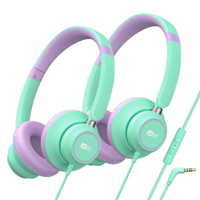 MEE audio KidJamz KJ45 (2 Pack) 3.5mm Safe Listening Kid's Headphones with Inline Microphone