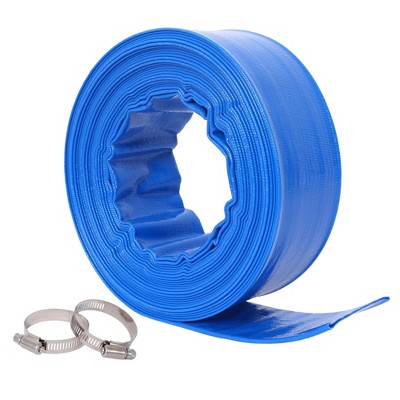 NAYSAYE Cleaning Tool Pool Backwash Hose 2 Inch 50FT Reinforced PVC Discharge Hose for Filter Pump, Blue, 11.4"*10.60"*4.30"