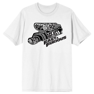 The Fast & The Furious Race Car Logo Men's White T-shirt