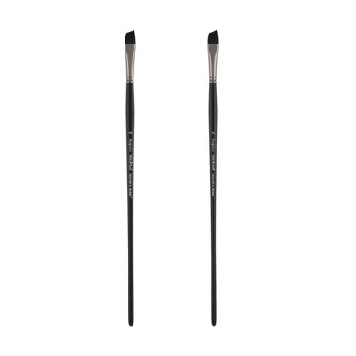 Black Swan Synthetic Red Sable Paint Brushes Angular Sets of 2- Professional Quality Long Handle Paint Brushes in Assorted Shapes and Sizes for Oil,