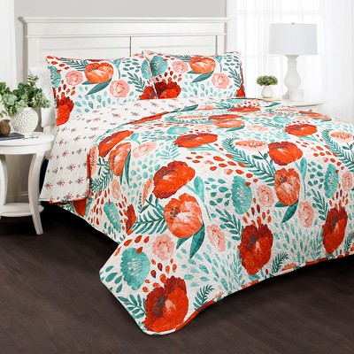 Poppy Garden Quilt Set - Lush Décor