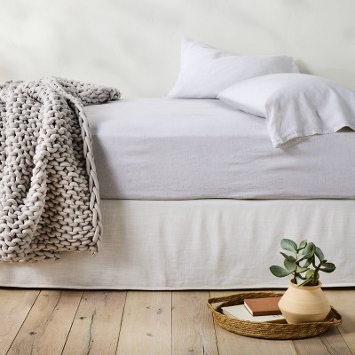 Full/Queen Linen Bed Skirt White - Casaluna™