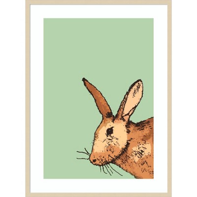 31" x 41" Rabbit by Sarah Thompsonengels Wood Framed Wall Art Print - Amanti Art